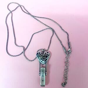 Brighton Floating Hearts Silver Lanyard ID Badge Necklace